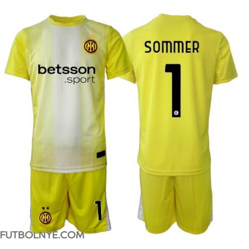 Camiseta Inter Milan Yann Sommer #1 Portero Visitante Equipación para niños 2025-26 manga corta (+ pantalones cortos)